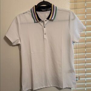 Ralph Lauren White Polo with Striped Collar